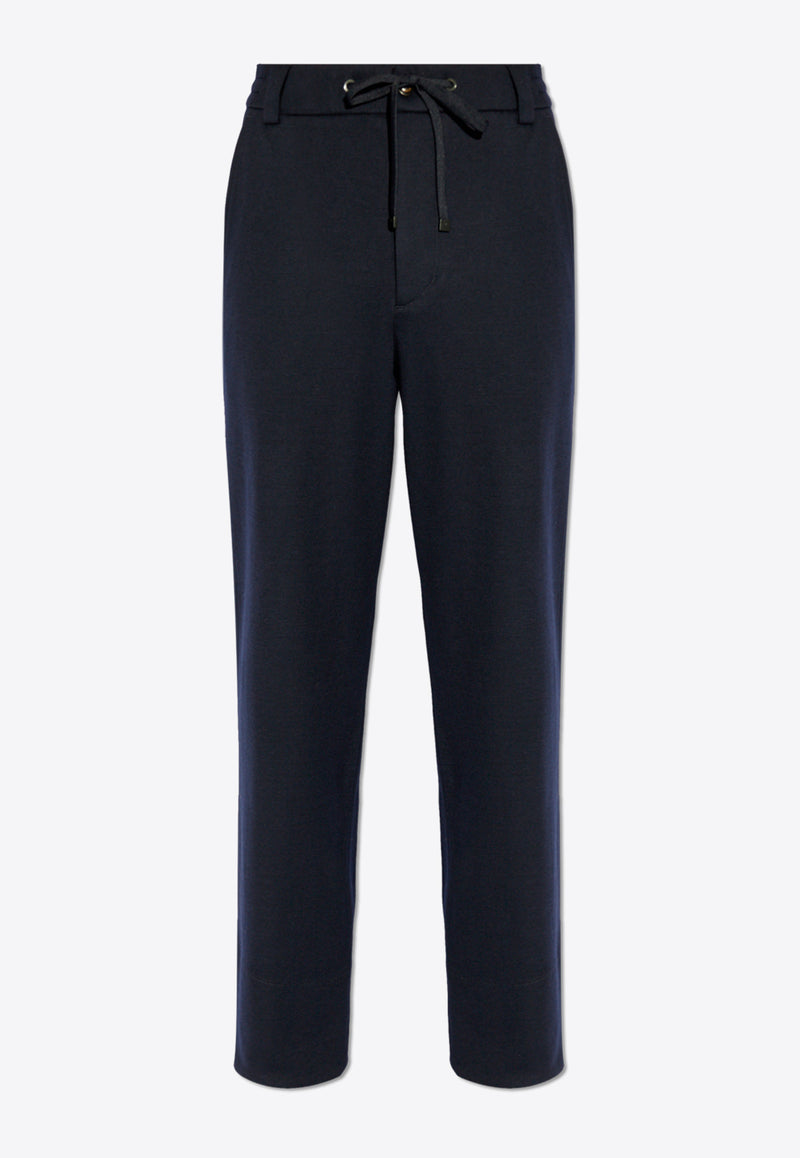 Moncler Straight Leg Wool-Blend Pants Blue J20912A00033 89ARG-777