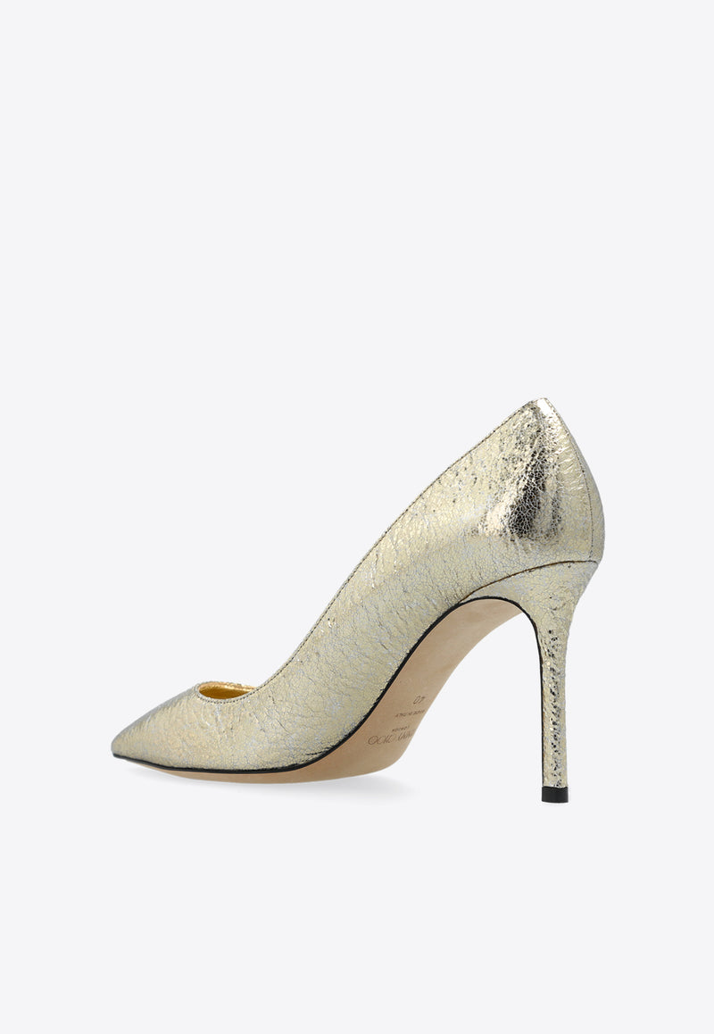 Romy 85 Leather Pumps Jimmy Choo ROMY 85 GZB-GOLD