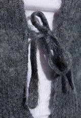 Drawstring Tie-Strap Mohair-Blend Cardigan GANNI K2411 2666-921