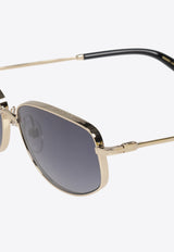 Rectangular-Frame Metal Sunglasses MARC 772 N S 0-RHL GOLD BLACK Gray