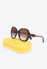 Oval-Frame Acetate Sunglasses MARC 763 S 0-086 HAVANA Brown