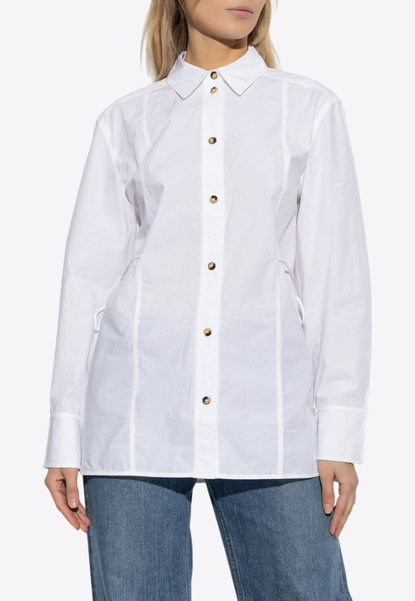 Tie String Button-Up Shirt W0087 6479-151 White