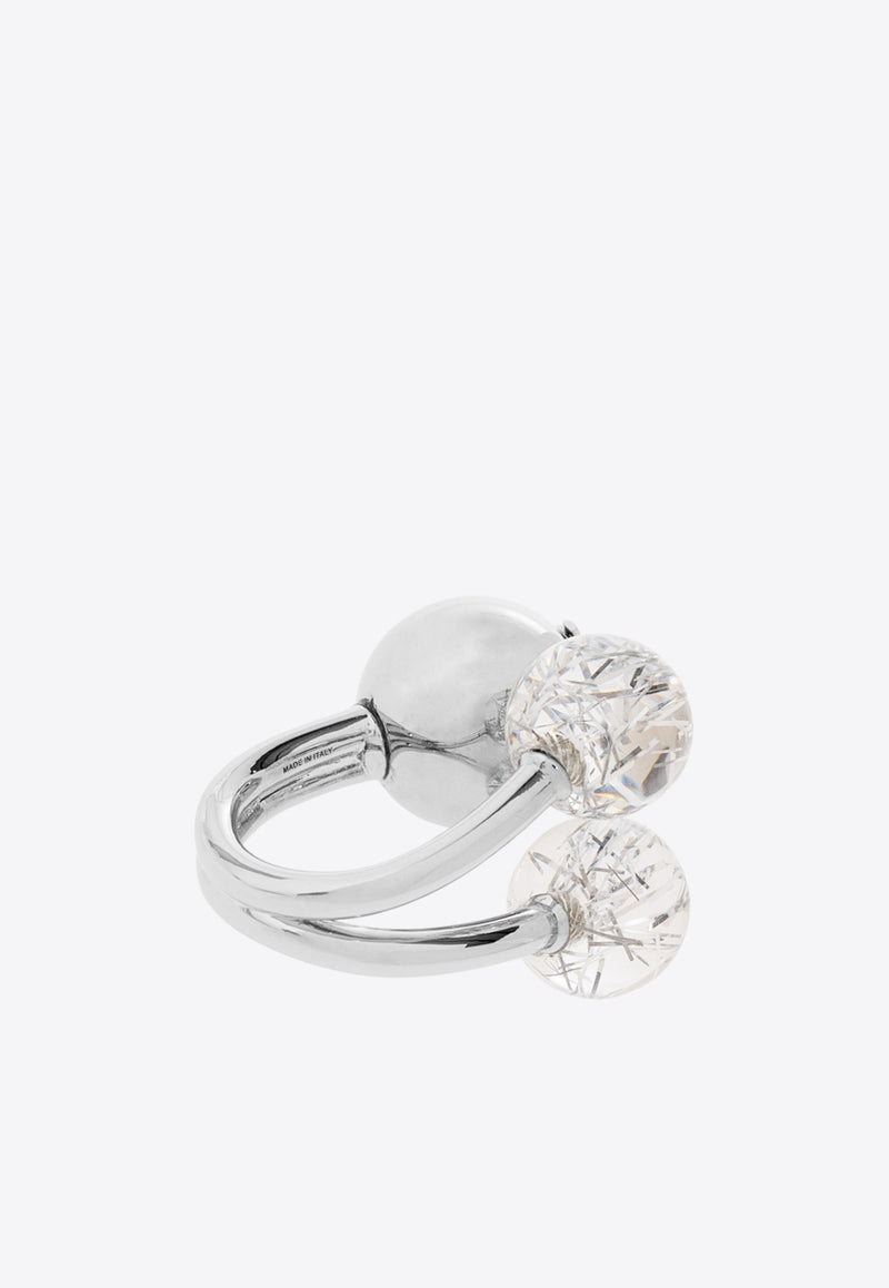 Sphere Logo Ring Jimmy Choo THREE SPHERE RING DAY-SILVER