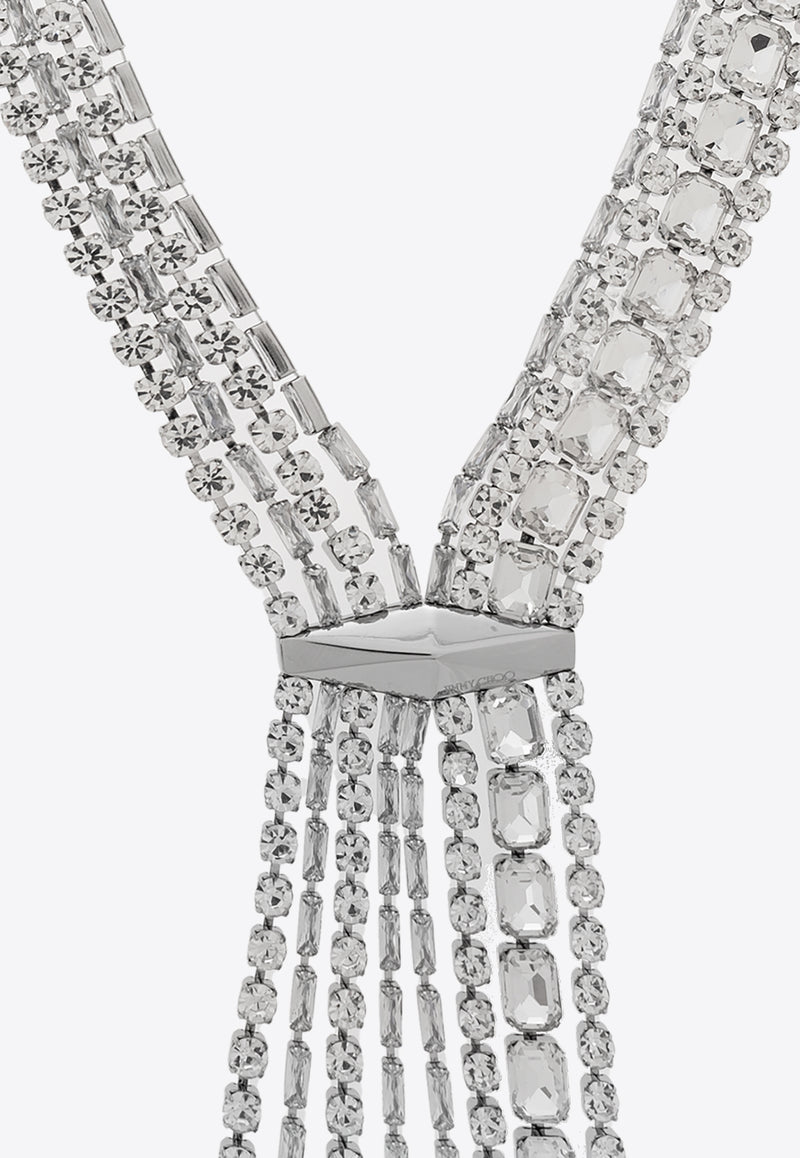 Zandra Crystal Necklace Jimmy Choo ZANDRA NECKLACE XYD-SILVER CRYSTAL