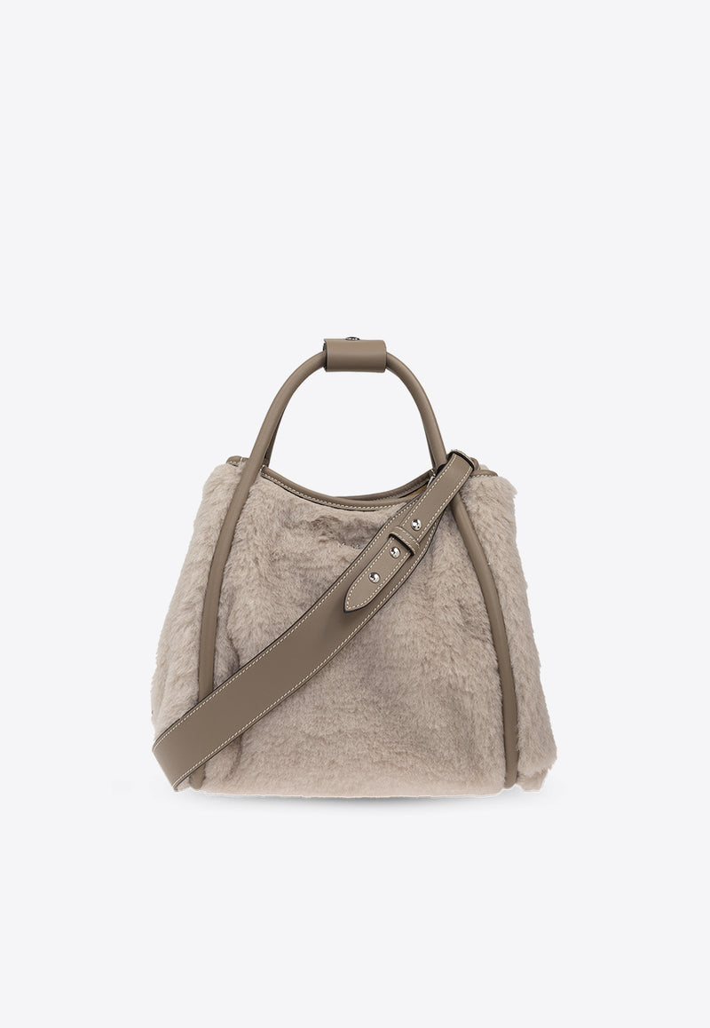 Small Marine Cashmere and Leather Tote Bag Max Mara TMARINS1 2424516162-002