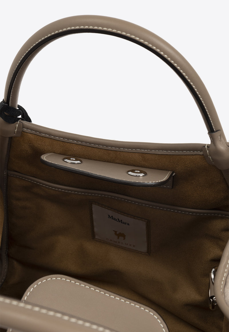 Small Marine Cashmere and Leather Tote Bag Max Mara TMARINS1 2424516162-002