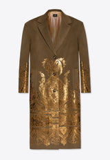 Etro Metallic Brocade Single-Breasted Coat Brown WRAA0061 AK523-M0021