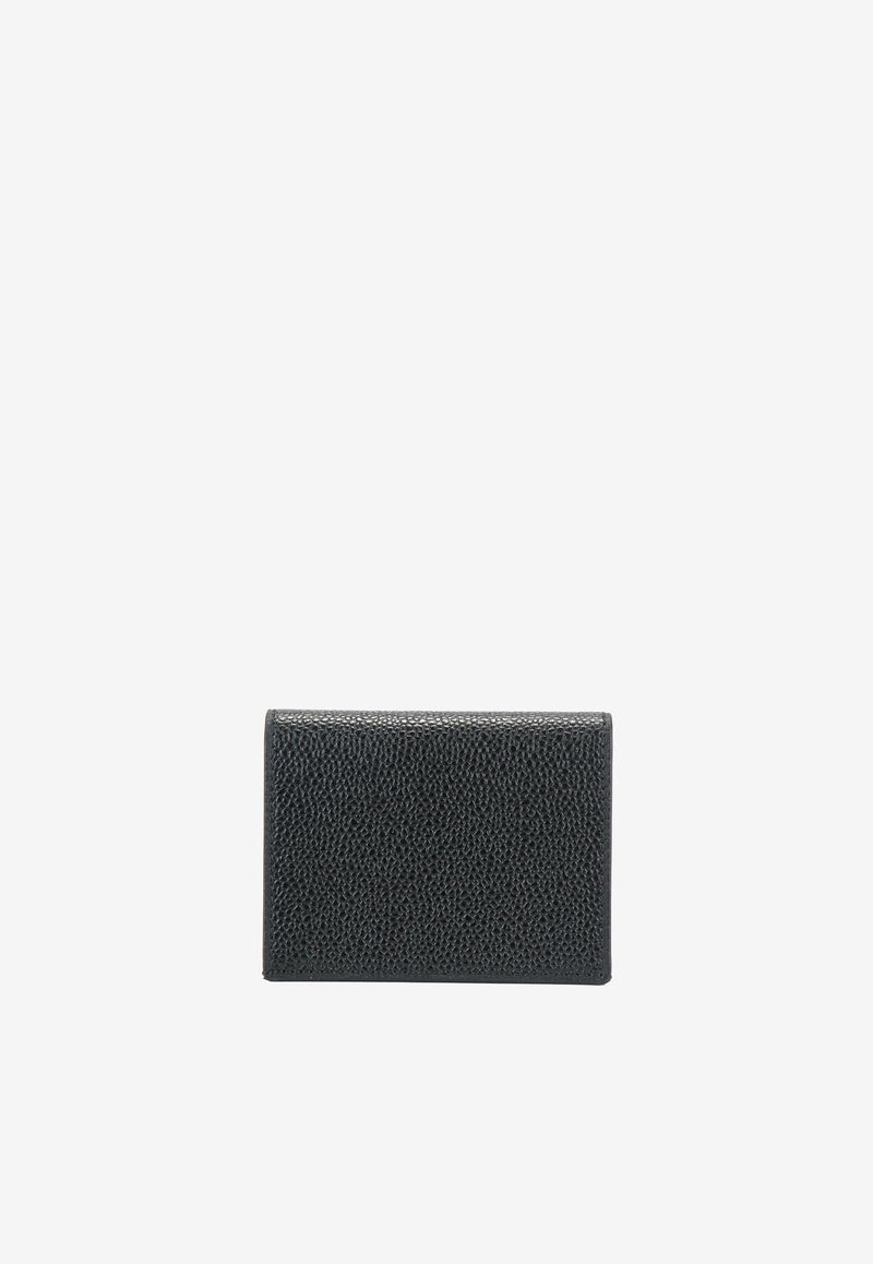 Thom Browne Logo Embossed Leather Double Cardholder Black MAW021L00198_001