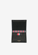 Thom Browne Logo Embossed Leather Double Cardholder Black MAW021L00198_001