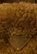 Prada Triangle Logo Shearling Loafers Caramel 1DD087FZF05MPD_F098L