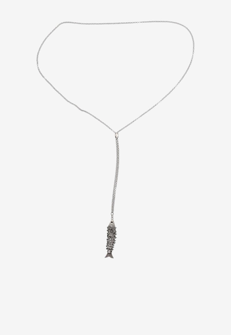 Isabel Marant River Fish Pendant Necklace Silver CO0126FAB4B09B_08SI