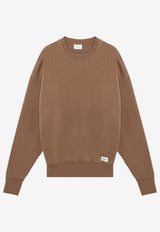 Saint Laurent Logo Patch Crewneck Sweatshirt Caramel 807761Y36SV/P_YSL-2298