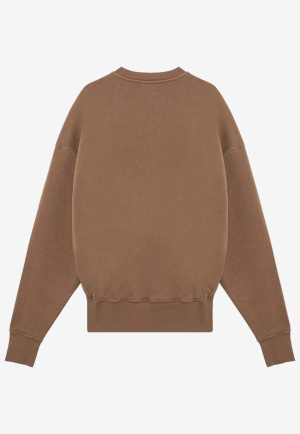 Saint Laurent Logo Patch Crewneck Sweatshirt Caramel 807761Y36SV/P_YSL-2298