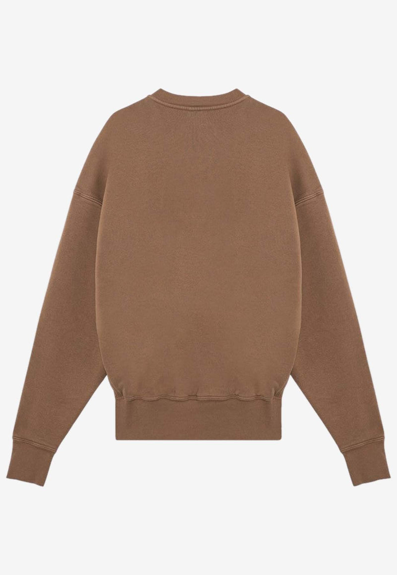 Saint Laurent Logo Patch Crewneck Sweatshirt Caramel 807761Y36SV/P_YSL-2298