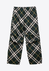 Burberry Check Pattern Drawstring Pants Green 8082034152641/O_BURBE-B8660