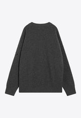 Balenciaga Crewneck Wool Knit Sweater Gray 808454T1703/P_BALEN-1401