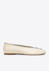 Burberry Sadler Zip Leather Ballet Flats Beige 8086210150814/O_BURBE-A1189