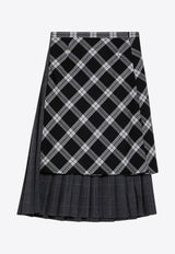 Balenciaga Checked Wool Skirt Gray 808774TRT31/P_BALEN-1269