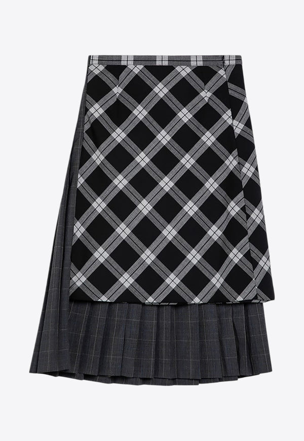 Balenciaga Checked Wool Skirt Gray 808774TRT31/P_BALEN-1269