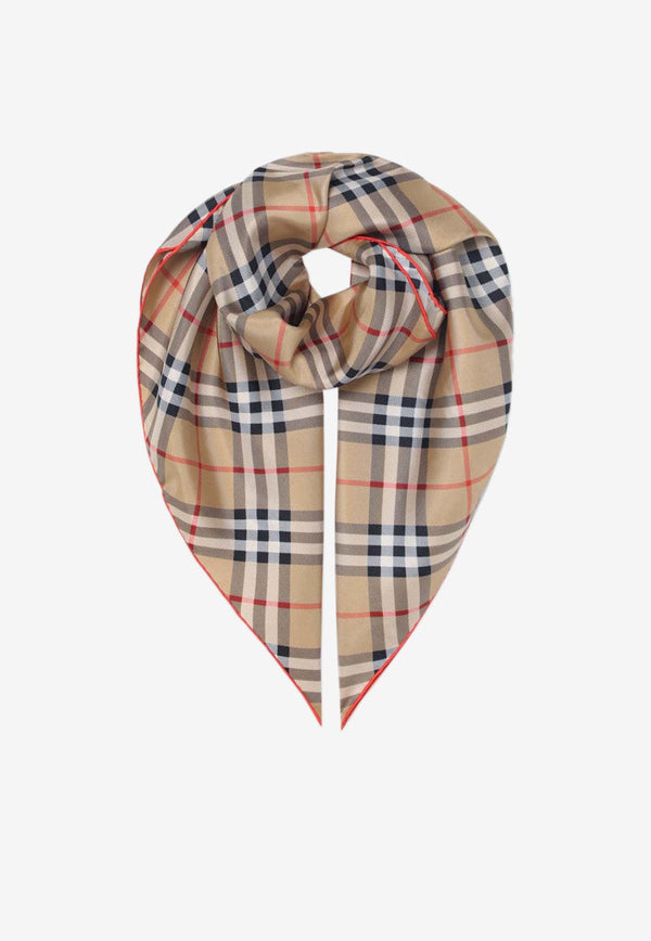 Burberry Silk Checked Scarf Beige 8088140149922/Q_BURBE-A2021