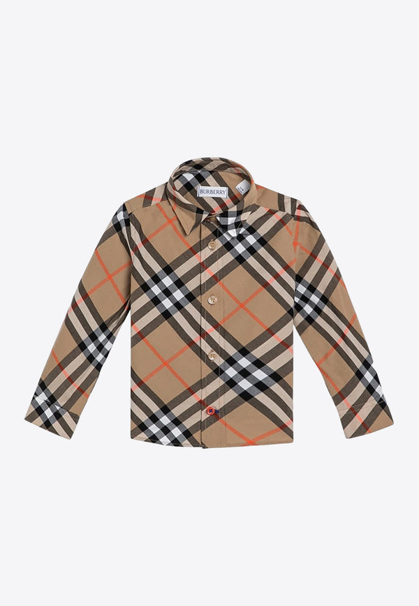 Burberry Kids Boys Long-Sleeved Checked Shirt 8088966159218/P_BURBE-B9368