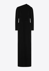 Balenciaga Backless Stretch Crepe Maxi Cape Dress  Black 809037TRO27/P_BALEN-1000