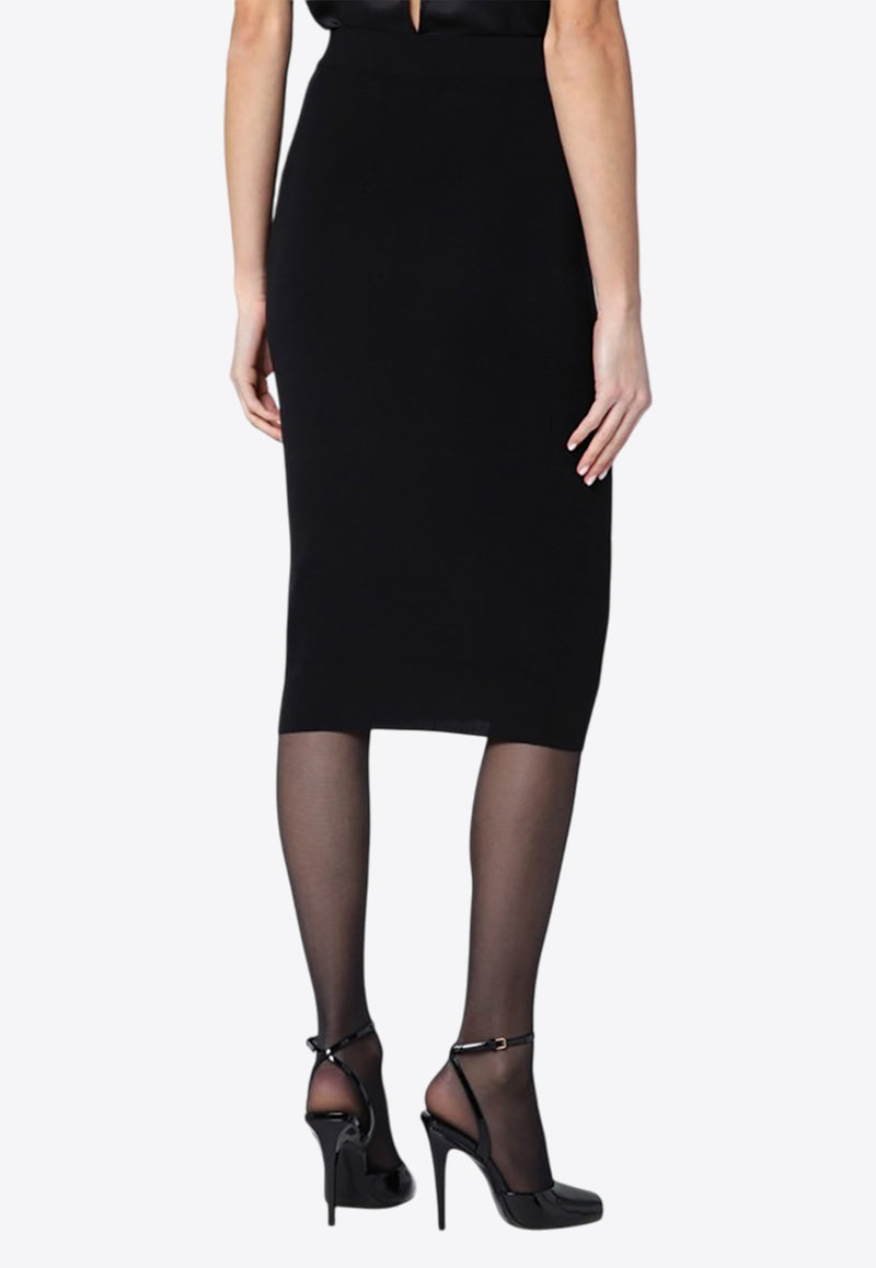 Saint Laurent Essential Wool Pencil Skirt Black 809129Y76WQ/P_YSL-1000