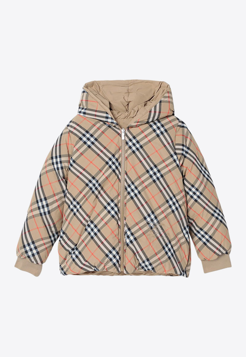 Burberry Kids Girls Reversible Checked Puffer Jacket Beige 8092462159059/P_BURBE-B9368