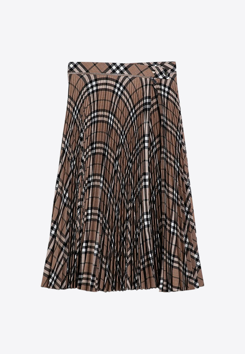 Burberry Signature Check Pleated Midi Skirt Beige 8093011158995/P_BURBE-C1202