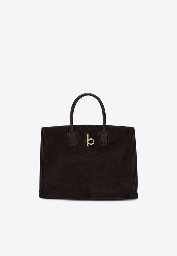 Burberry Small Rocking Horse Suede Tote​ Bag Dark Brown 8094491158524/P_BURBE-A1276