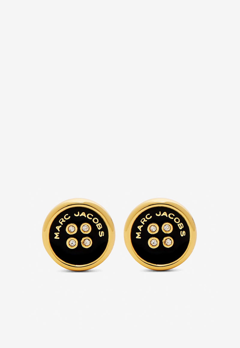 Marc Jacobs The Button Stud Earrings Black 2R4JER001J35_972