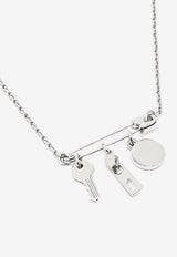 Marc Jacobs Button-Charm Necklace - Silver/Black Silver 2R4JNC001J36_047