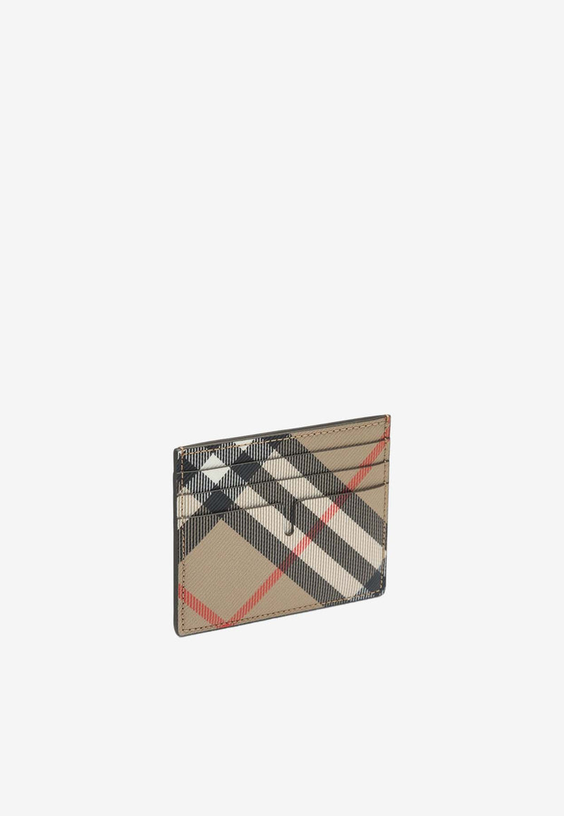 Burberry Leather Checked Cardholder Beige 8095047160296/Q_BURBE-A2021