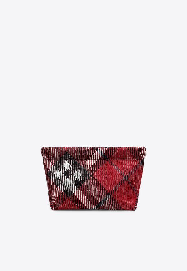 Burberry Signature Check Knitted Nylon Pouch Bag Red 8095460159452/P_BURBE-B9380