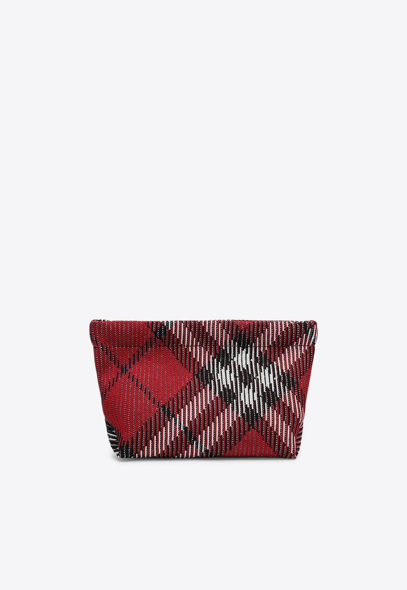 Burberry Signature Check Knitted Nylon Pouch Bag Red 8095460159452/P_BURBE-B9380