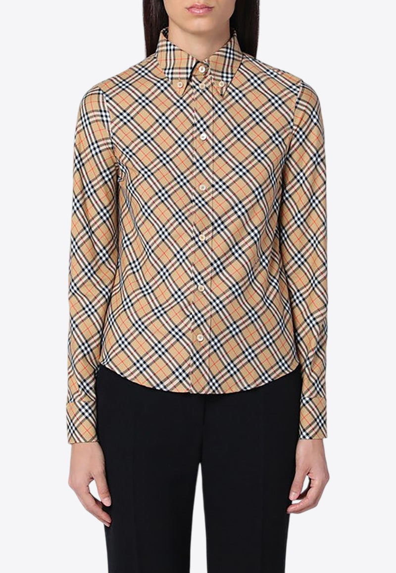 Burberry Vintage Check Long-Sleeved Shirt Beige 8098252160893/P_BURBE-B9368