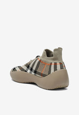 Burberry Neptune Checked Knit Slip-On sneakers Beige 8099326163566/P_BURBE-B9368