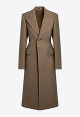 Burberry Single-Breasted Wool Coat Gray 8099614160286/P_BURBE-C1571