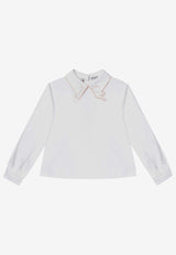 Burberry Kids Girls Embroidered Buttoned Shirt  White 8100063140136/Q_BURBE-A1464