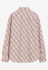 Burberry Checked Buttoned Shirt Pink 8101134162701/Q_BURBE-C2143