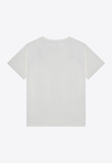 Saint Laurent Logo Patch Crewneck T-shirt White 810277Y37RY/P_YSL-9502