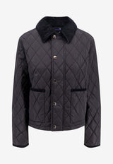 Burberry Corduroy-Collar Quilted Jacket Black 8105097_C1307