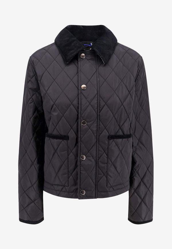 Burberry Corduroy-Collar Quilted Jacket Black 8105097_C1307