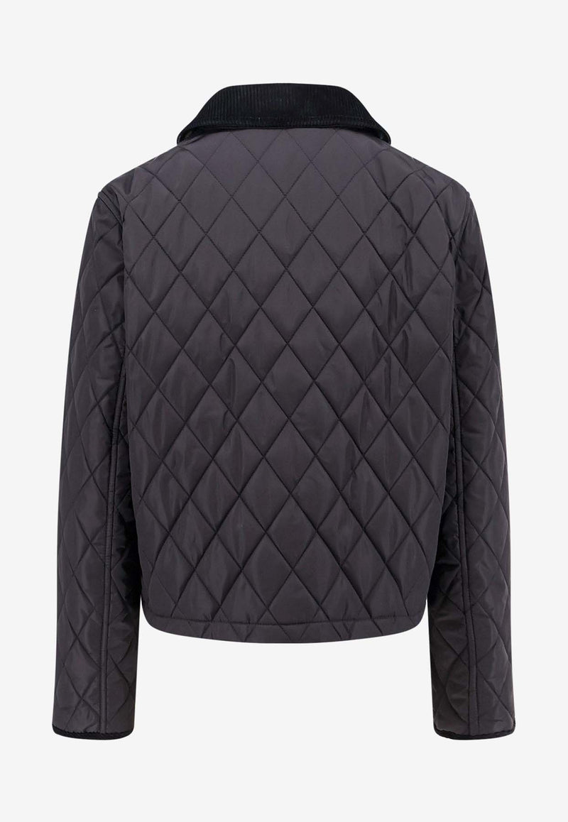 Burberry Corduroy-Collar Quilted Jacket Black 8105097_C1307