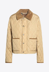 Burberry Corduroy Quilted Jacket Beige 8105098113072/Q_BURBE-C1544