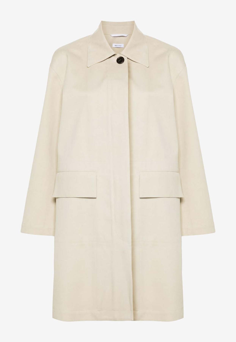 Thom Browne Double-Breasted Raincoat Beige FOC859UF0650_250