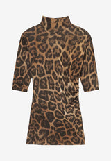 Stella Mccartney Leopard Print High-Neck Top Brown 6J03593SPZ64_2203