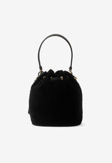 Prada Mini Re-Edition Velvet Bucket Bag Black 1BE067VWOM2C7Q_F0002