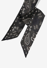 Golden Goose DB Paisley Print Silk Scarf  Black GUP01849P001759_90100