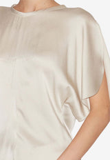 Isabel Marant Karlita Satin Blouse Cream HT0568FAC1J04I_20CK